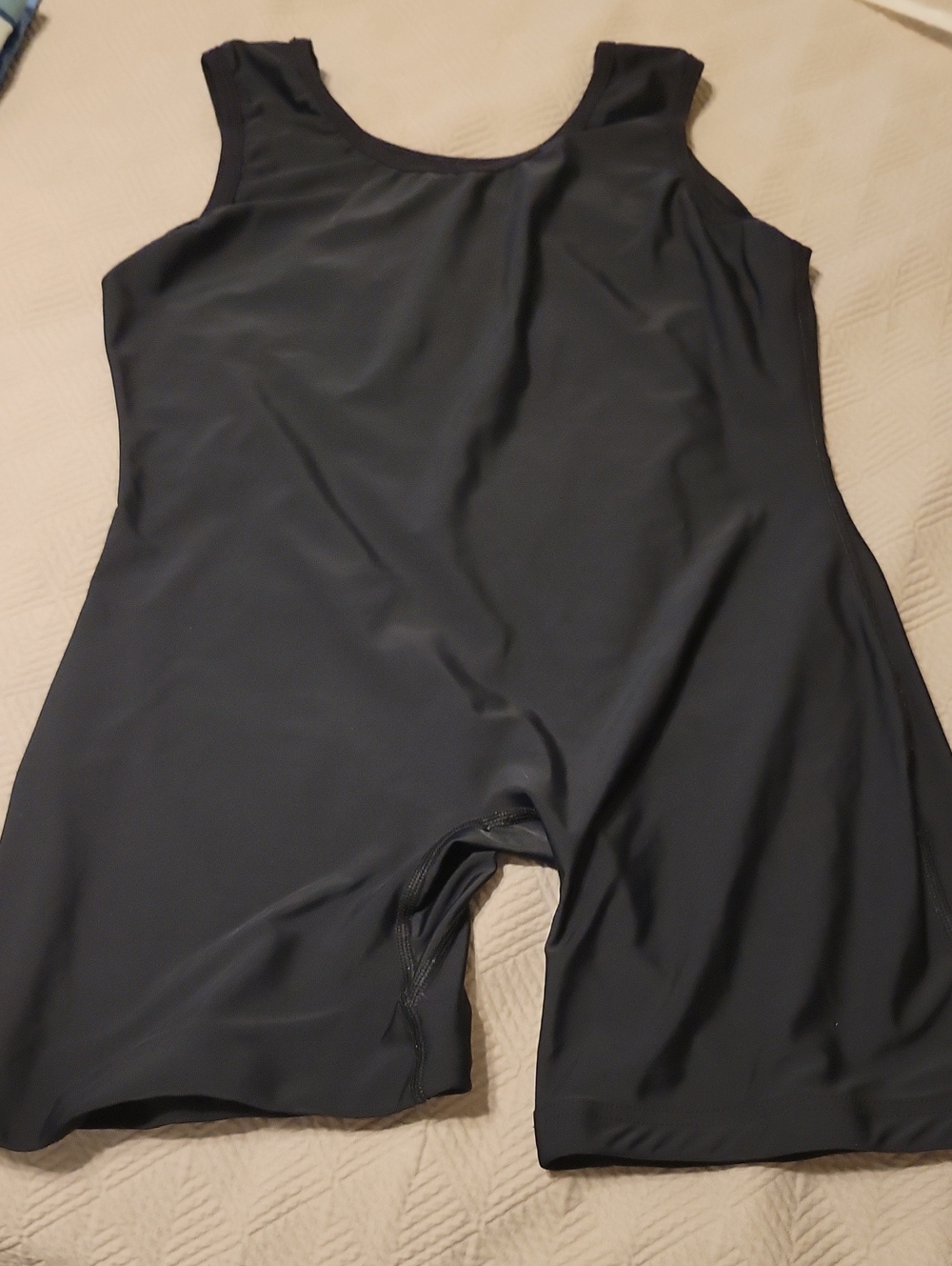 Black One-Piece Bodysuit Suit / Swimshorts Romper